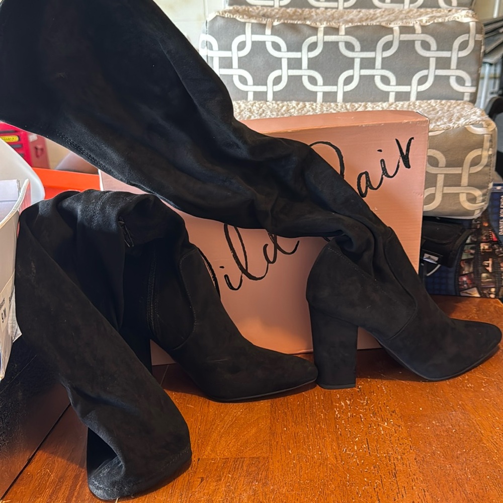 Over the knee suede boots